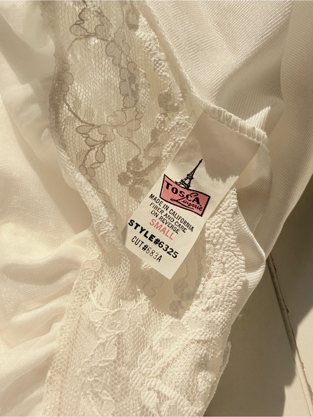 Vintage 1950s 1960s Tosca White Chiffon Lace Peignoir Set Bridal Nightgown Small - Picture 12 of 16